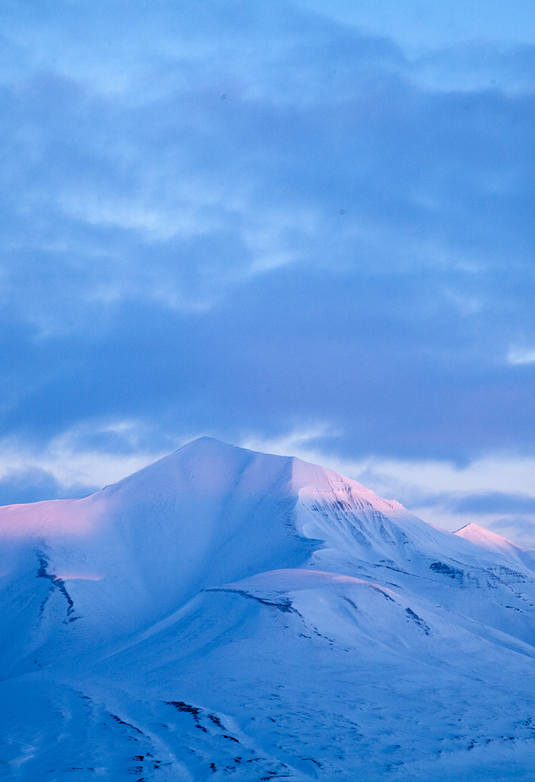 Spitzbergen in the blue hours season, February